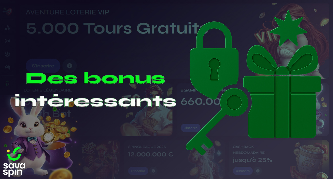 Découvrez des bonus passionnants sur SavaSpin Casino.