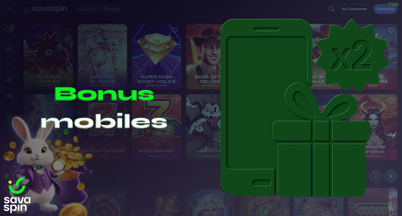 SavaSpin Casino propose une sélection distincte de bonus pour les clients mobiles.