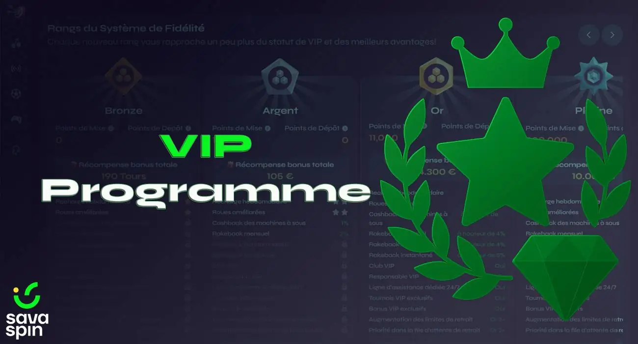 Le casino SavaSpin a un principe : plus vous jouez, plus vous obtenez de privilèges.