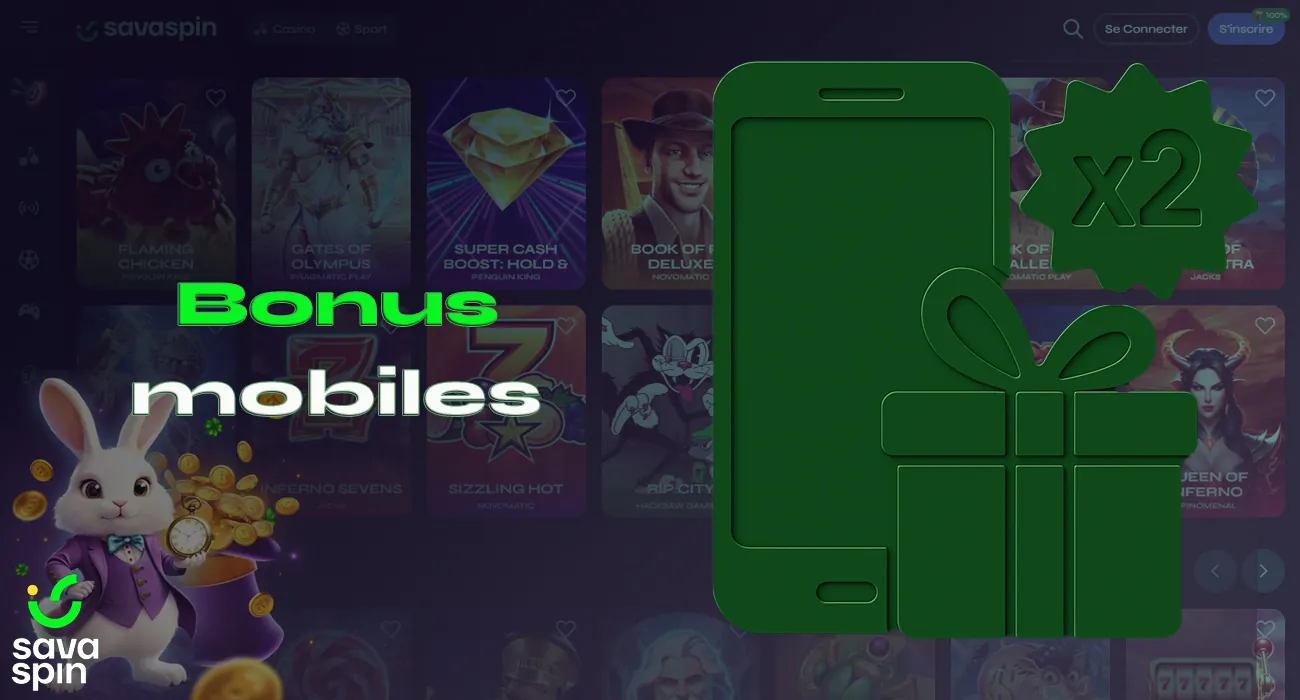 SavaSpin Casino propose une sélection distincte de bonus pour les clients mobiles.